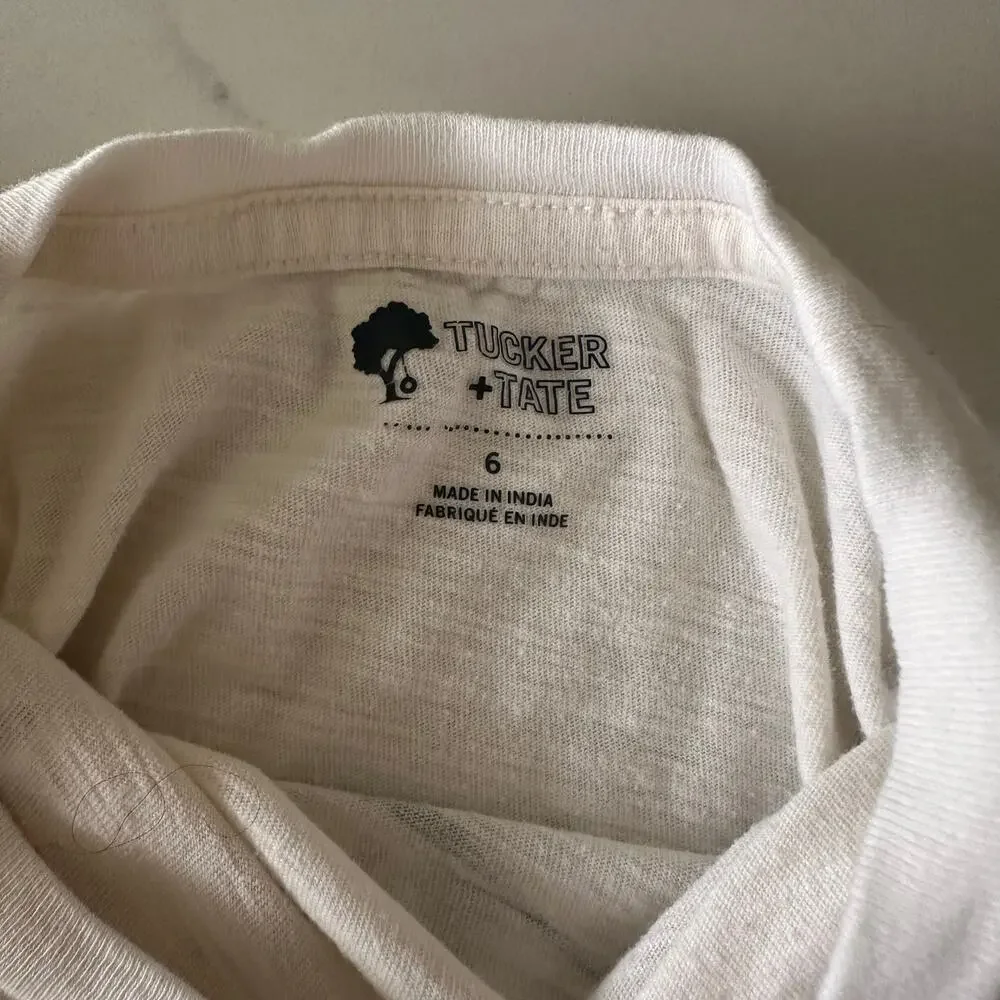 Tucker + Tate White Dino Long Sleeve Tee - Size 6